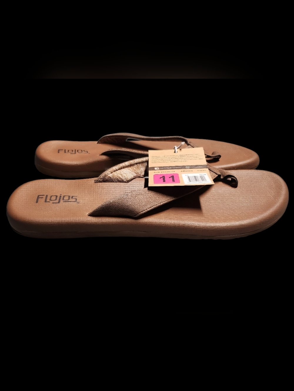 Flojos Women's Claire Flip Flop Sandals in Brown. Various Sizes. NWT - Picture 6 of 10